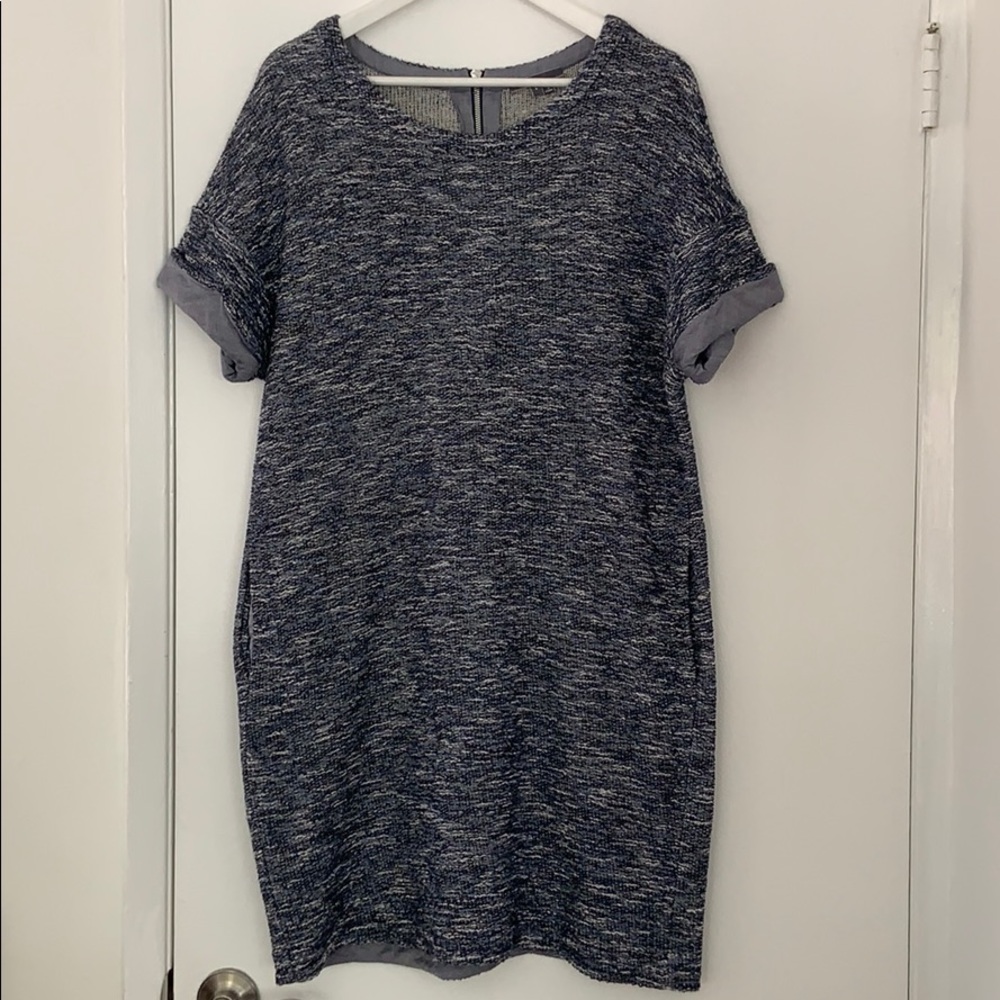 Vince Tweed Rolled Sleeve Dress